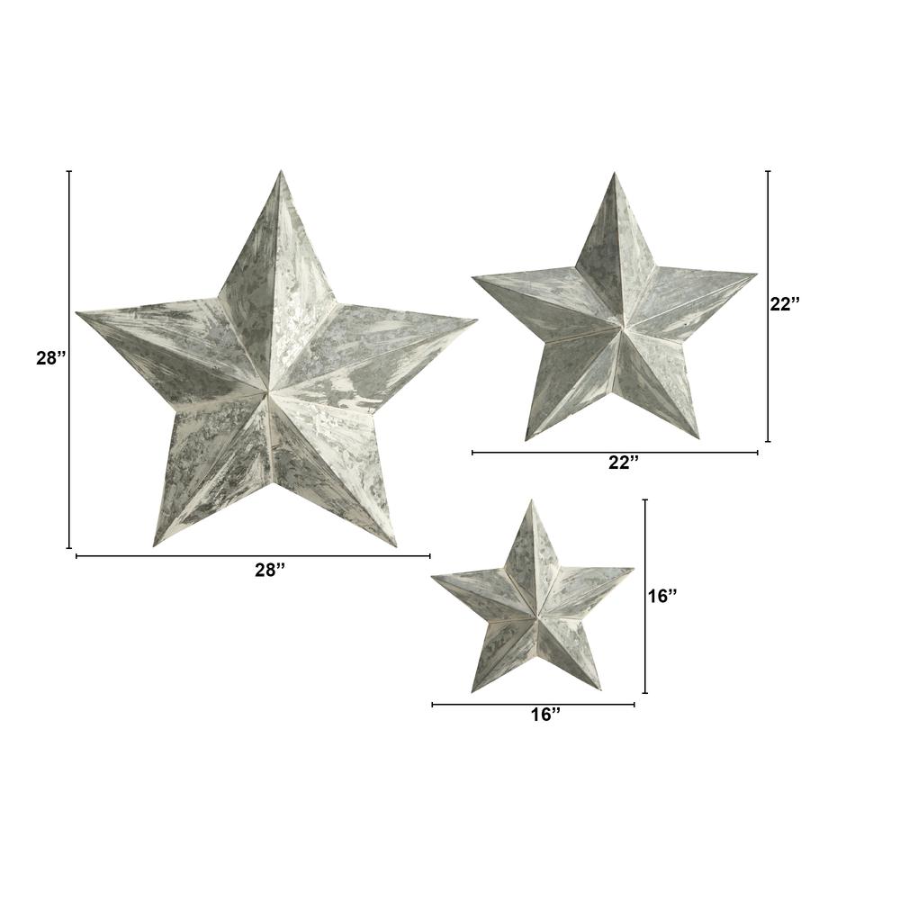 16in., 22in. and 28in. Farmhouse Stars Wall Decoration (Set of 3). Picture 2