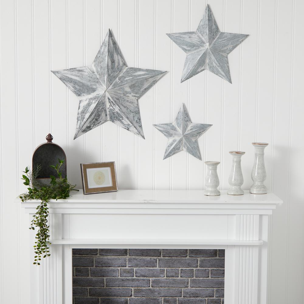 16in., 22in. and 28in. Farmhouse Stars Wall Decoration (Set of 3). Picture 3