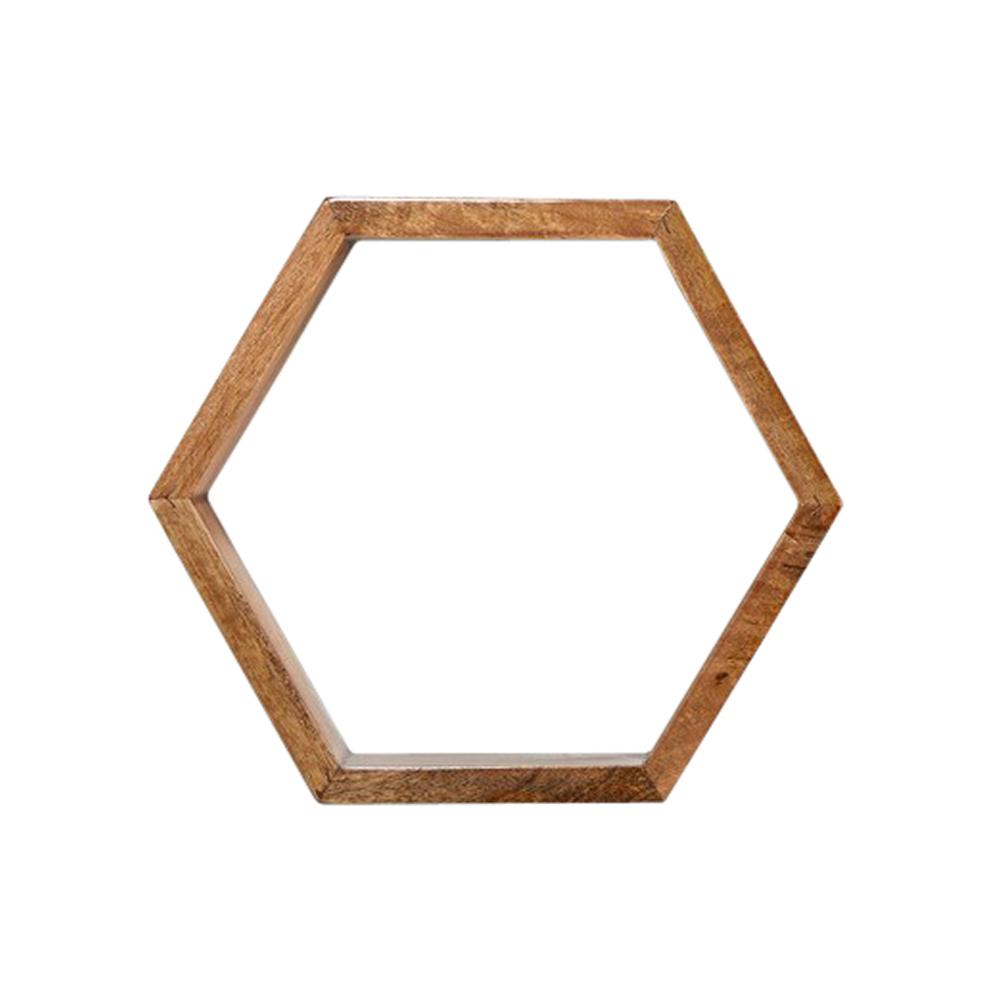 12in. Wooden Hexagon Floating Honeycomb Shelf (Set of 5). Picture 1