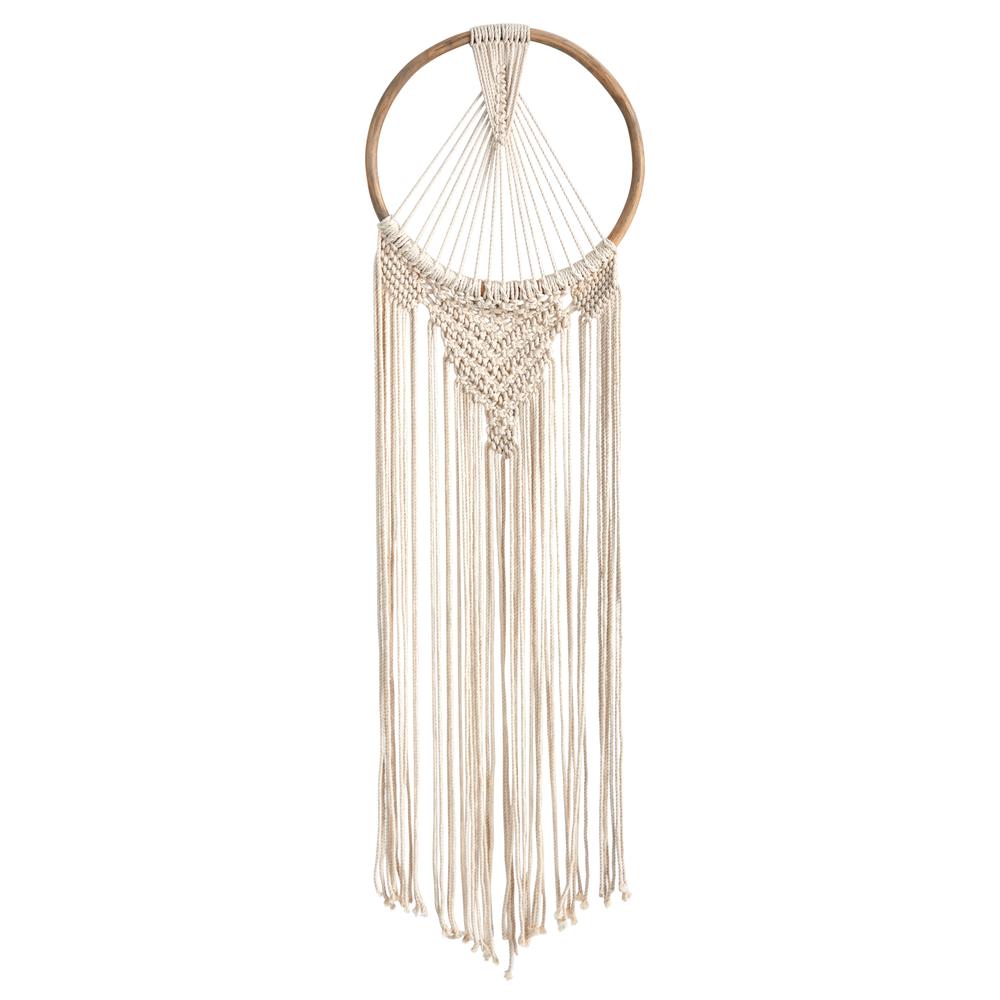 24in. x 10in. Handmade Bohemian Macrame Dreamcatcher Wall Hanging Decor. Picture 1