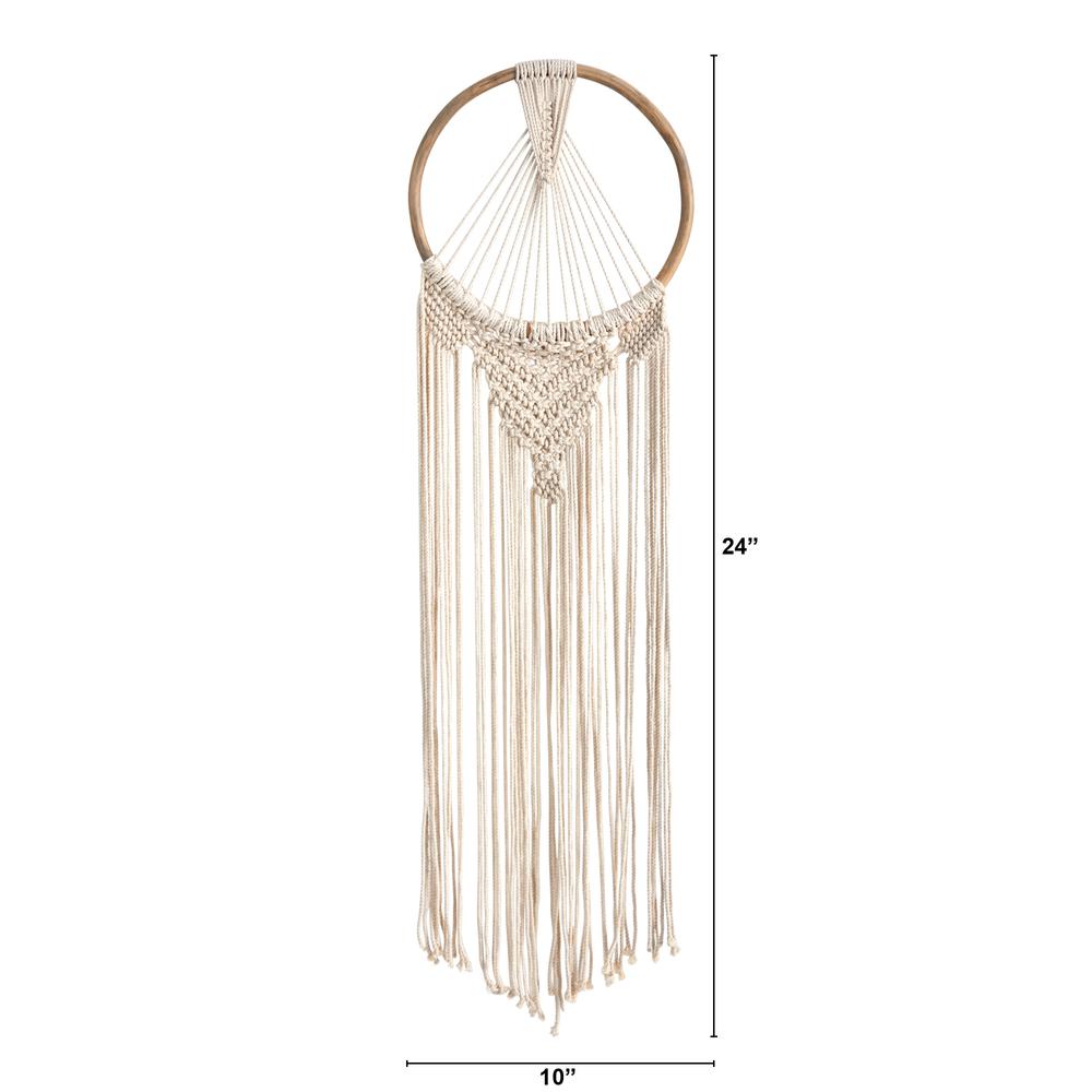 24in. x 10in. Handmade Bohemian Macrame Dreamcatcher Wall Hanging Decor. Picture 2