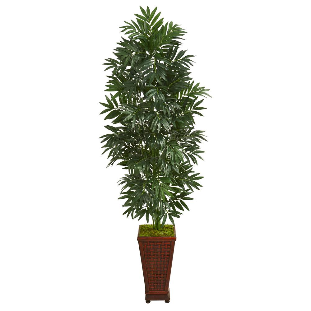 5.5ft. Bamboo Palm Artificial Plant in Decorative Planter. Picture 1