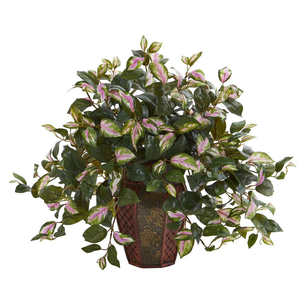 Hoya Artificial Plant in Decorative Planter Green. Picture 1