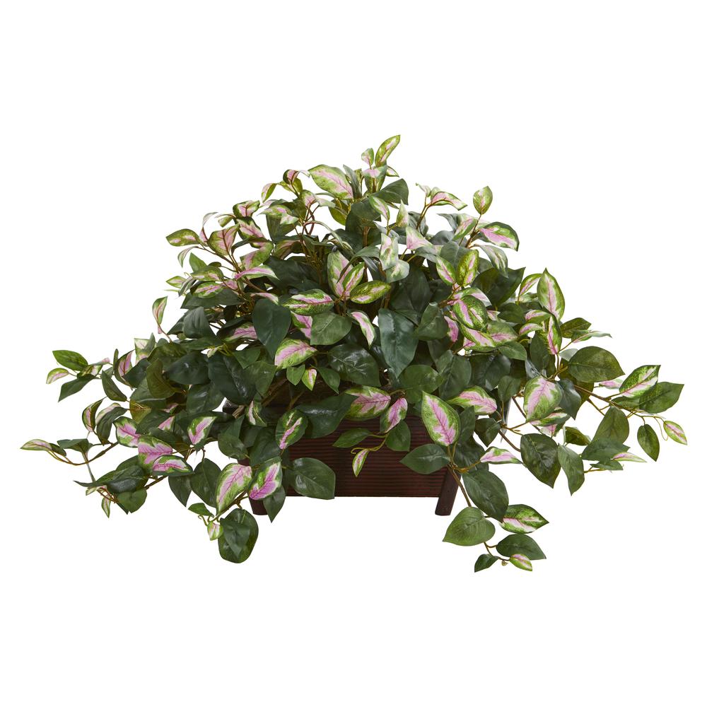 Hoya Artificial Plant in Decorative Planter, Green. Picture 1