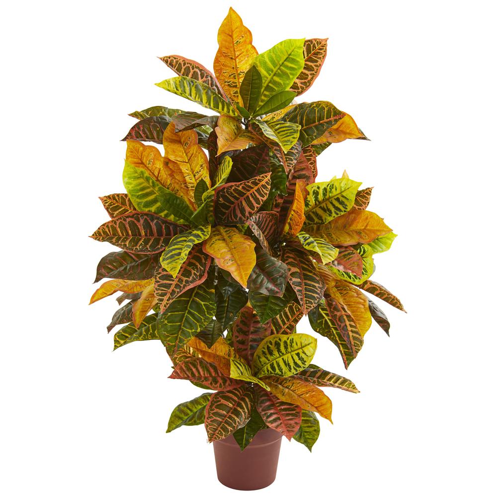 36in. Croton Artificial Plant (Real Touch). Picture 1
