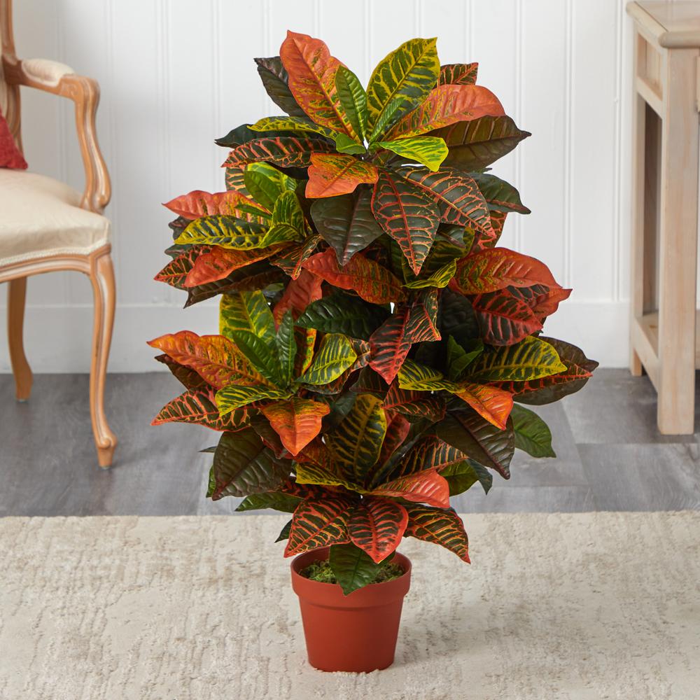 36in. Croton Artificial Plant (Real Touch). Picture 3
