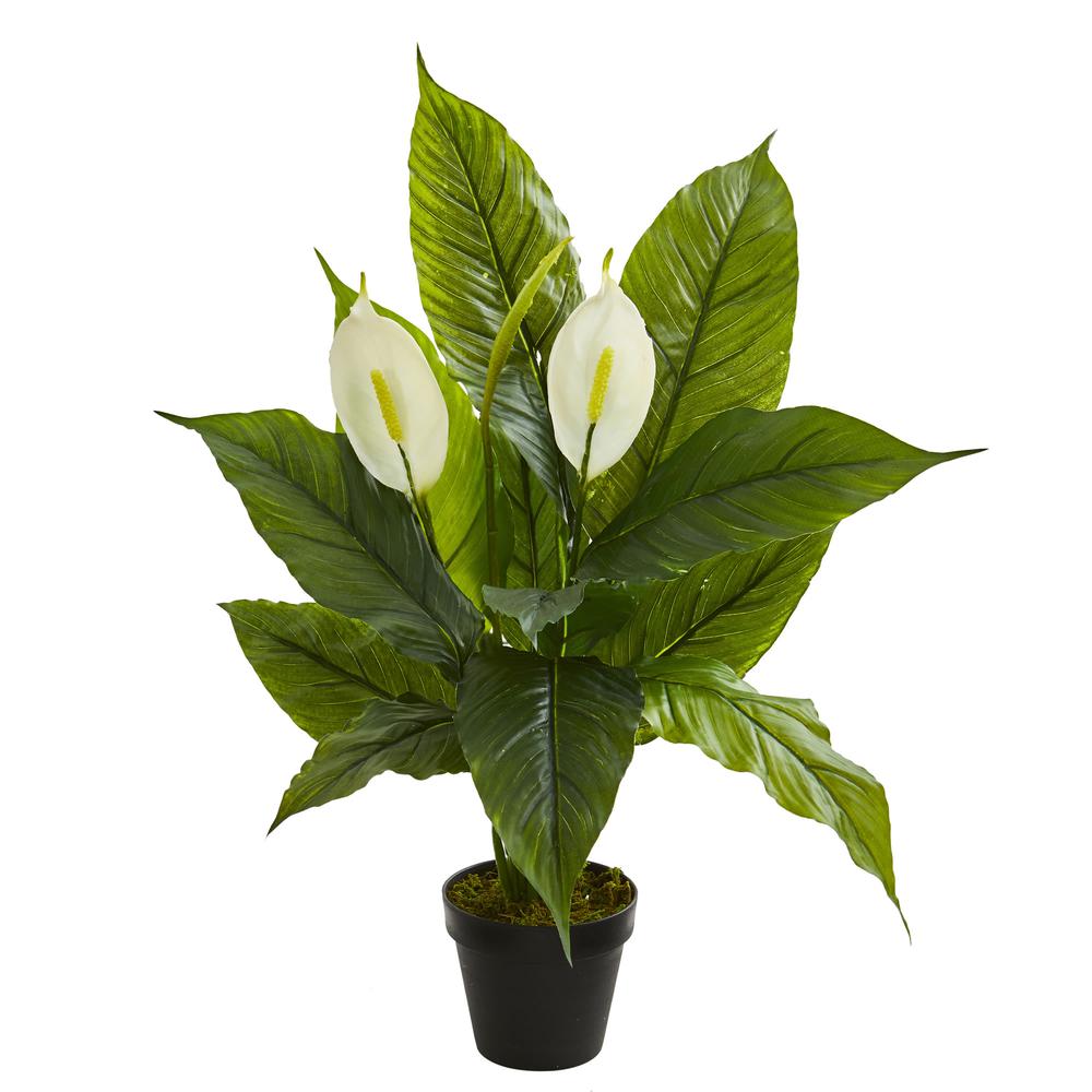26in. Spathiphyllum Artificial Plant (Real Touch). Picture 1