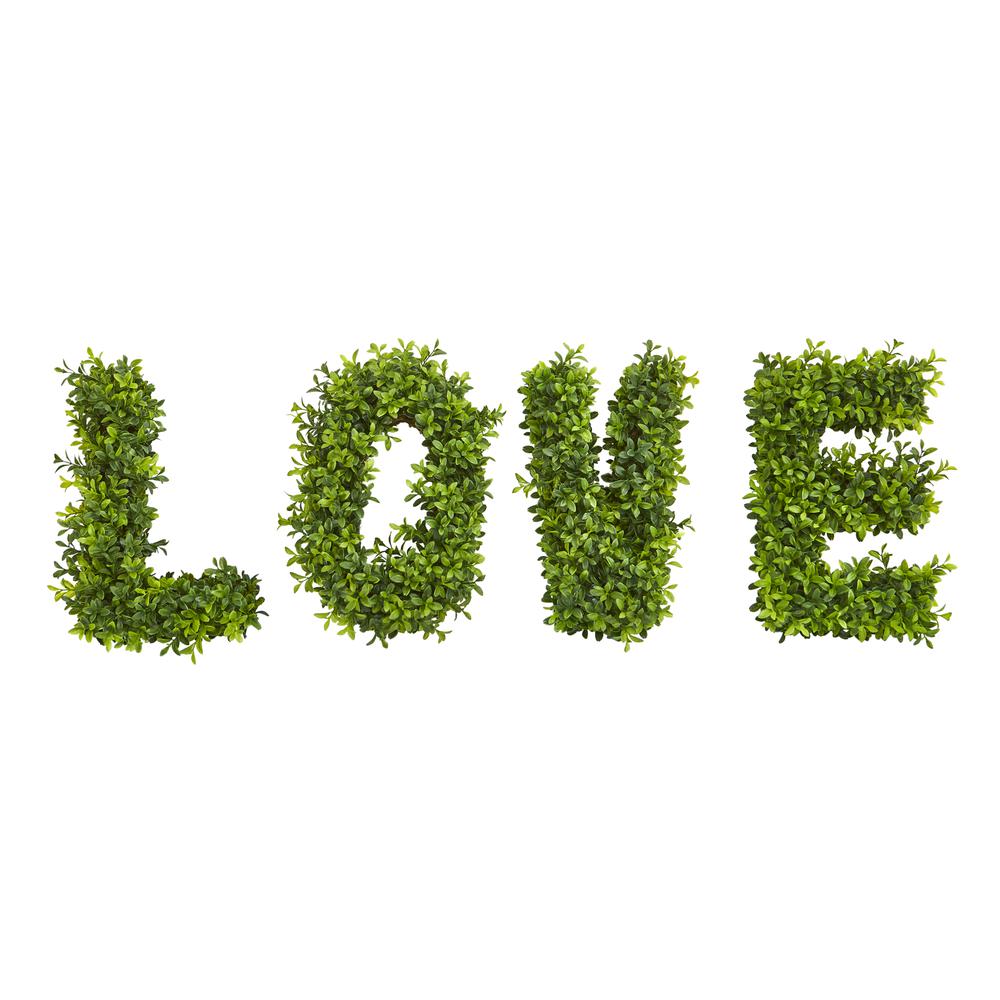 LOVE Boxwood Artificial Wall Decoration (Indoor/Outdoor). Picture 1