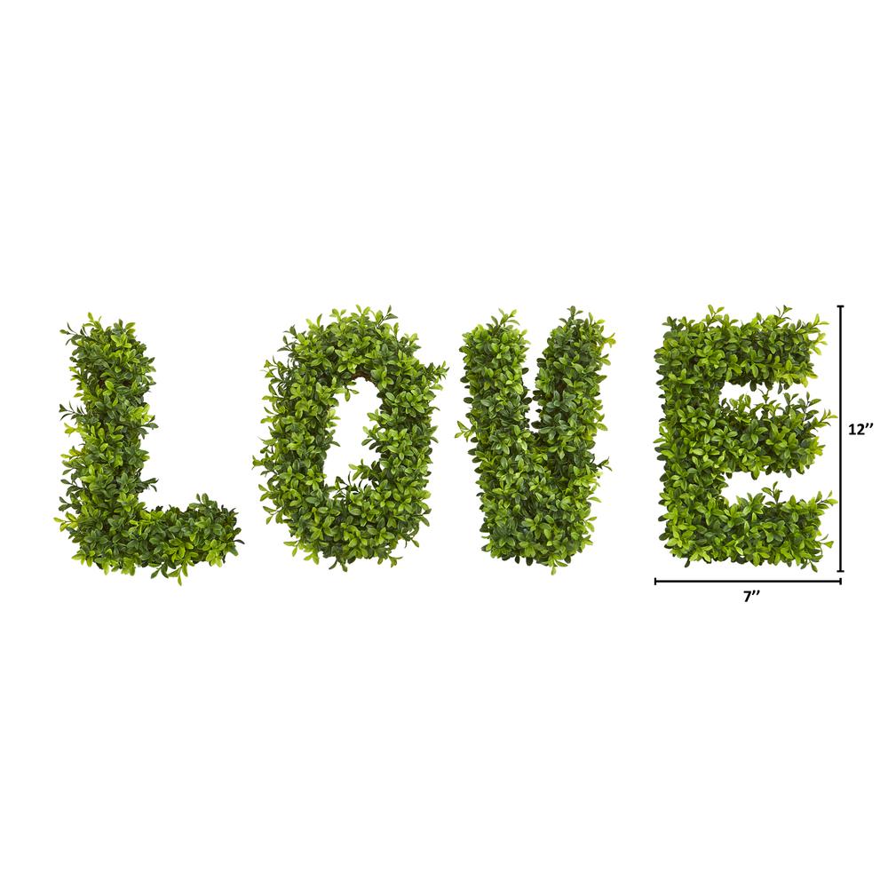 LOVE Boxwood Artificial Wall Decoration (Indoor/Outdoor). Picture 9