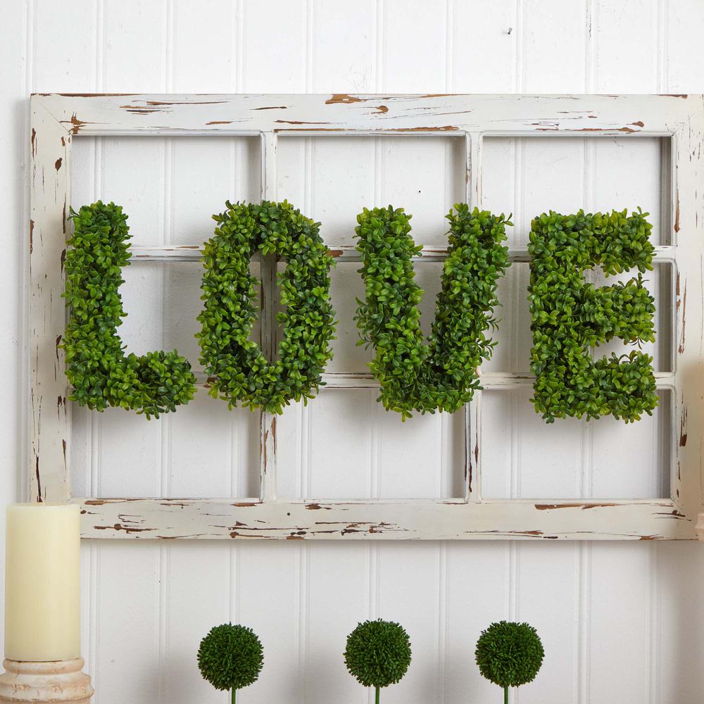 LOVE Boxwood Artificial Wall Decoration (Indoor/Outdoor). Picture 5