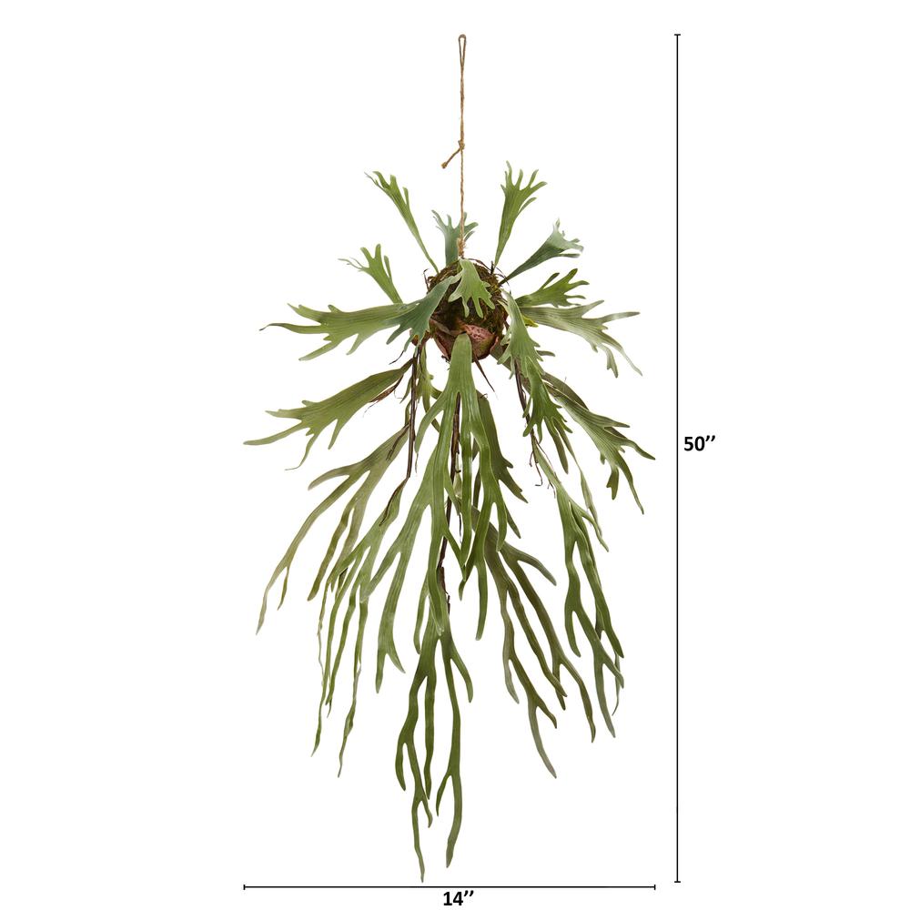 50in. Staghorn Artificial Hanging Plant. Picture 3