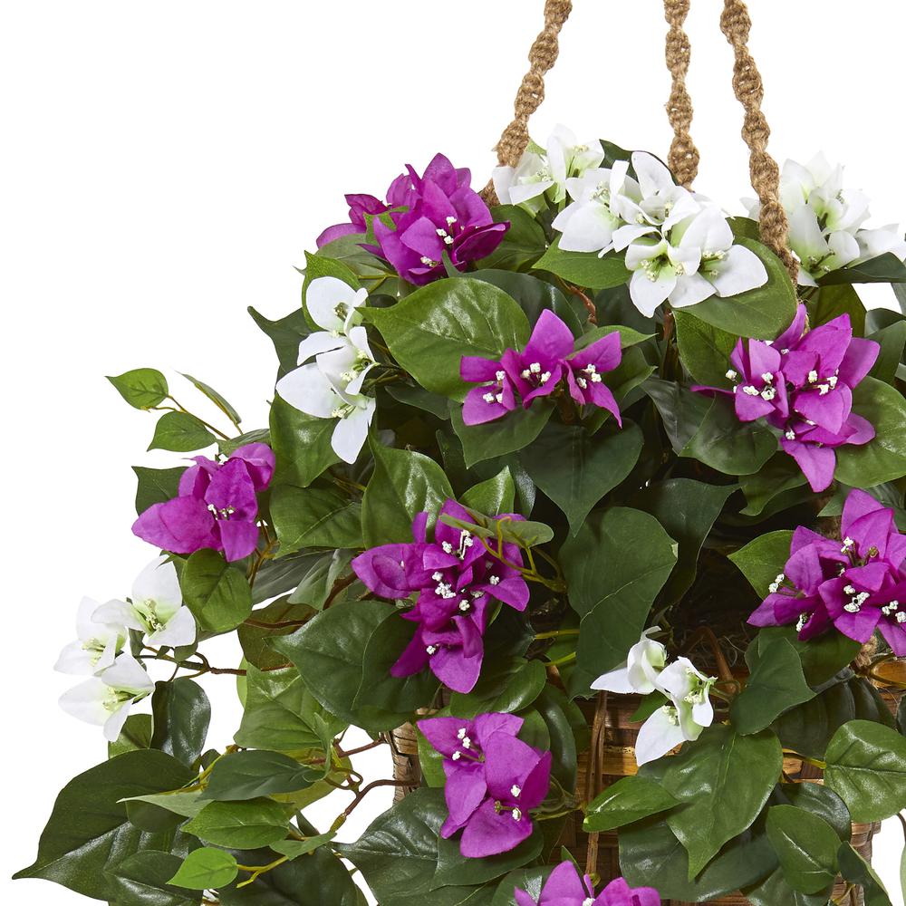 30in. Mixed Bougainvillea Artificial Plant Hanging Basket. Picture 2
