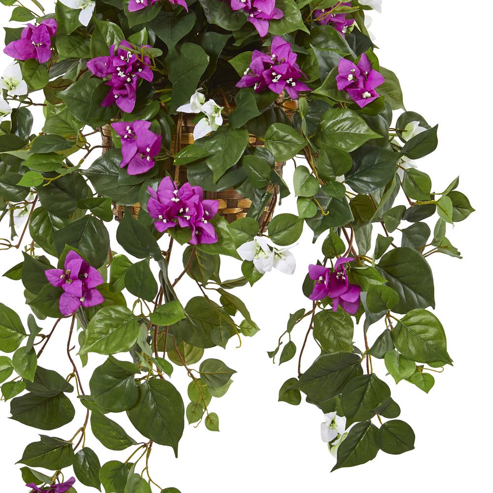 30in. Mixed Bougainvillea Artificial Plant Hanging Basket. Picture 3