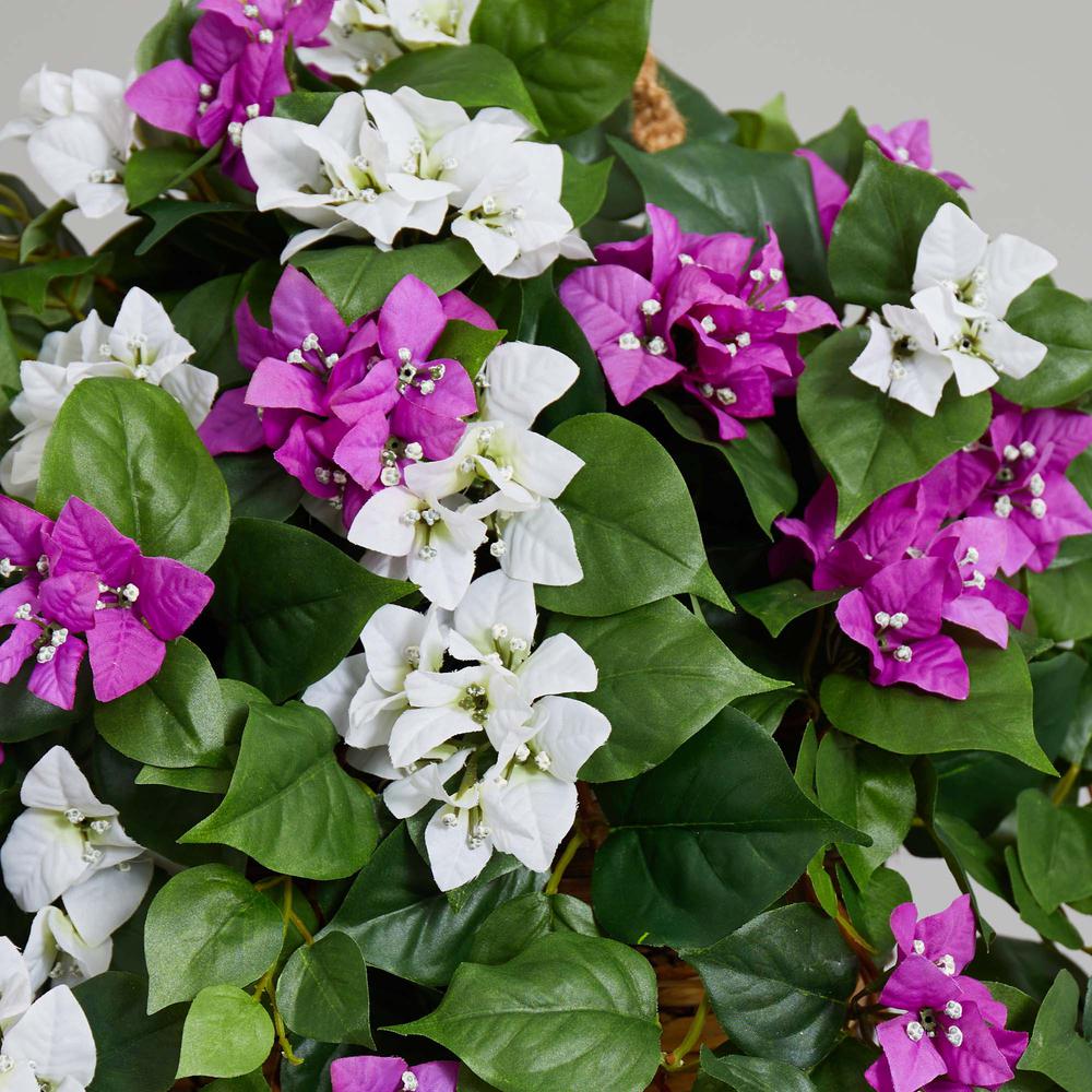 30in. Mixed Bougainvillea Artificial Plant Hanging Basket. Picture 5
