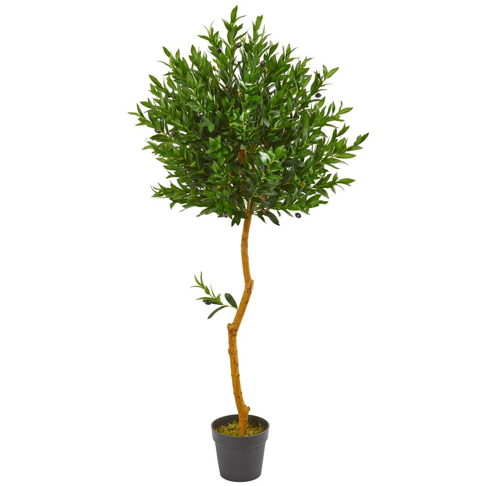 58in. Olive Topiary Artificial Tree UV Resistant (Indoor/Outdoor). Picture 1