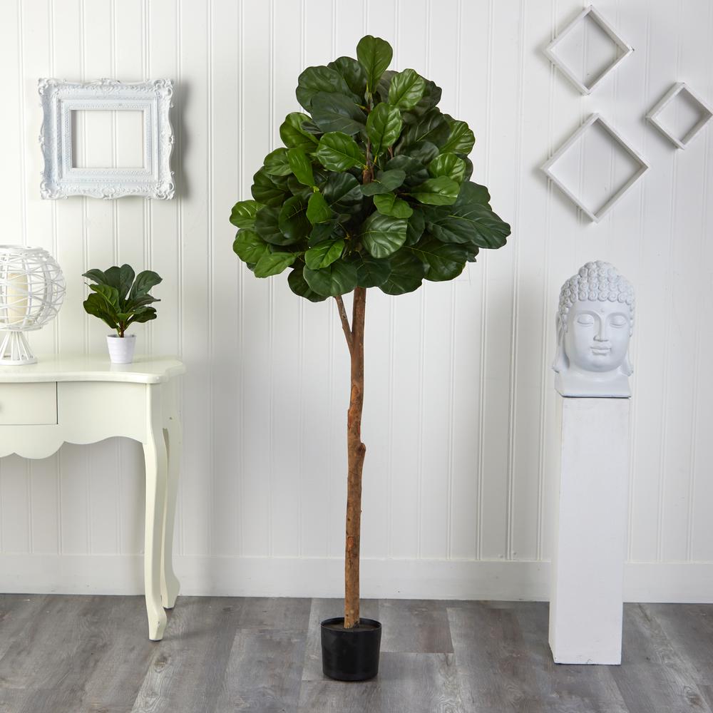 6ft Fiddle leaf fig Artificial Tree Green. Picture 2
