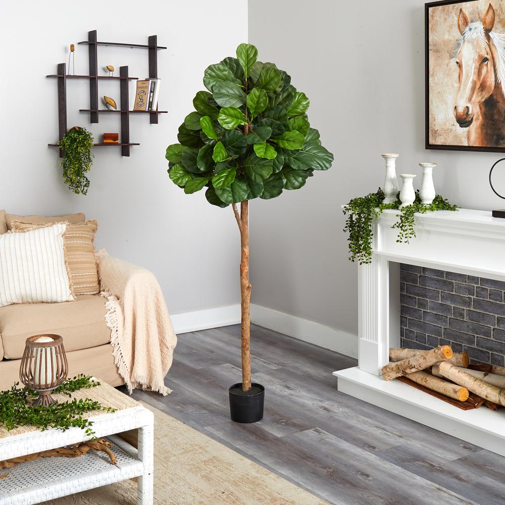 6ft Fiddle leaf fig Artificial Tree Green. Picture 3