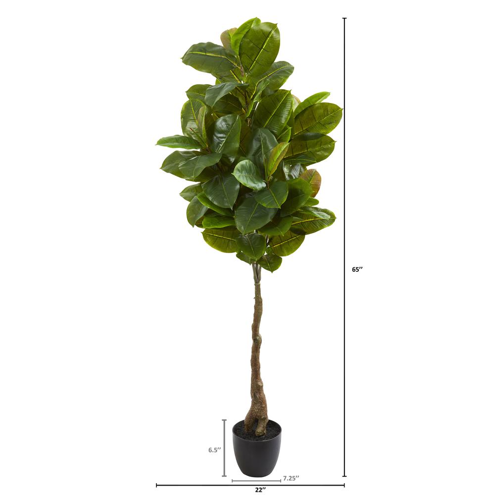 65in. Rubber Leaf Artificial Tree (Real Touch). Picture 2