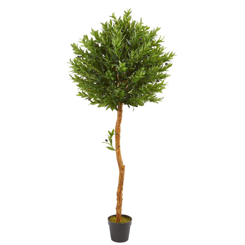 5.5ft. Olive Topiary Artificial Tree UV Resistant (Indoor/Outdoor). Picture 1