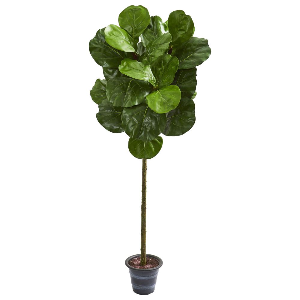 4ft. Fiddle Leaf Artificial Tree with Decorative Planter. Picture 1