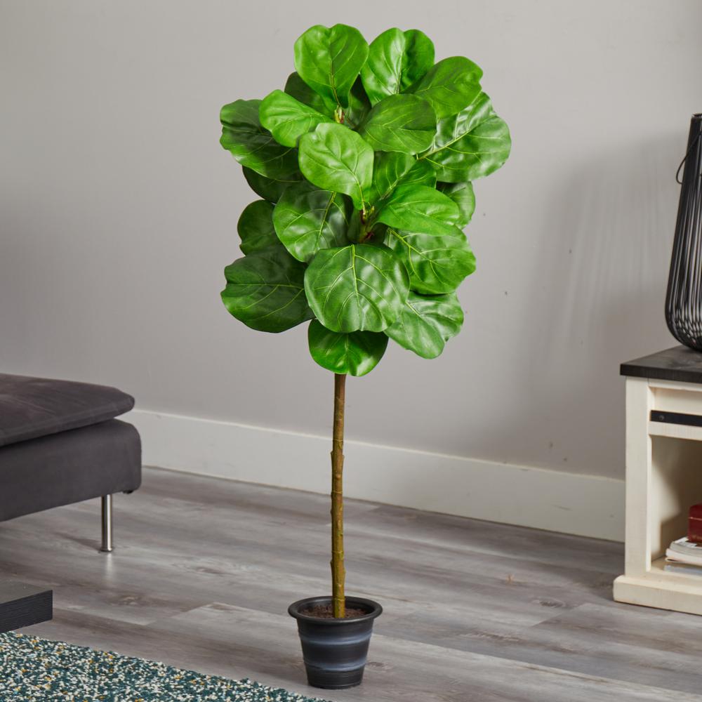 4ft. Fiddle Leaf Artificial Tree with Decorative Planter. Picture 3