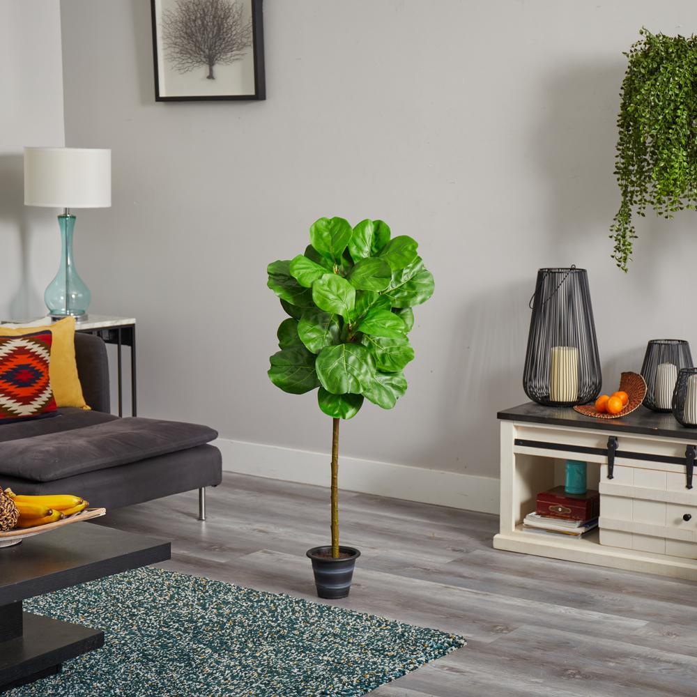 4ft. Fiddle Leaf Artificial Tree with Decorative Planter. Picture 2
