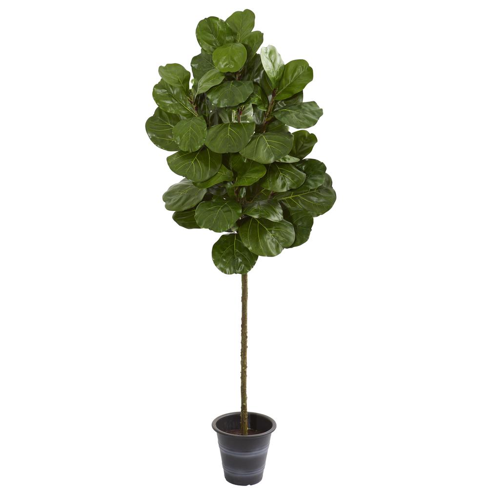 6.5ft. Fiddle Leaf Artificial Tree with Decorative Planter. Picture 1