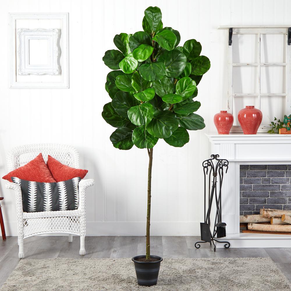 6.5ft. Fiddle Leaf Artificial Tree with Decorative Planter. Picture 4