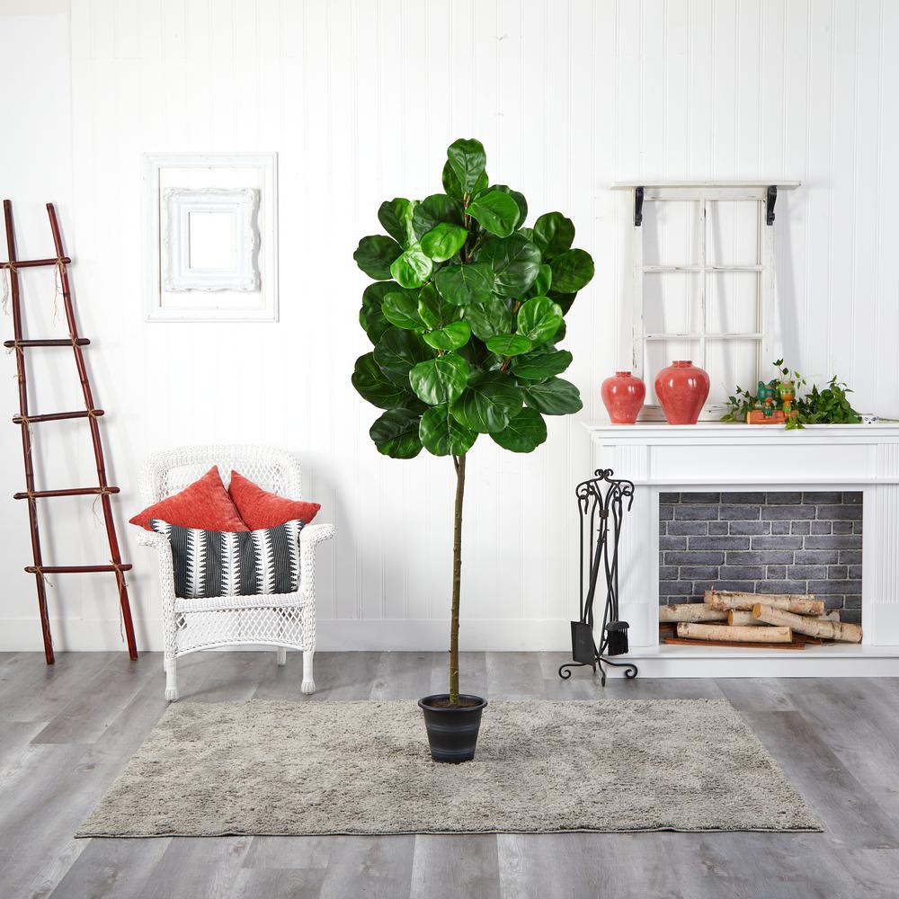 6.5ft. Fiddle Leaf Artificial Tree with Decorative Planter. Picture 5