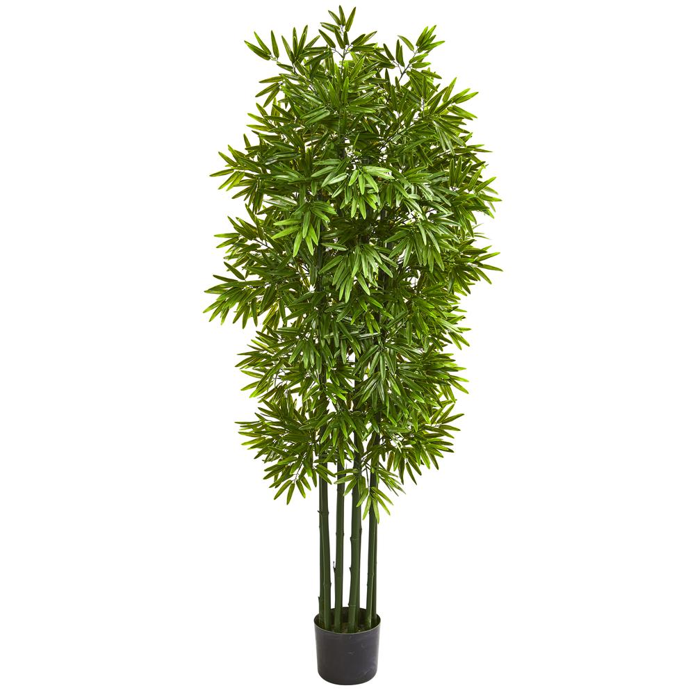 64in. Bamboo Artificial Tree with Green Trunks UV Resistant (Indoor/Outdoor). Picture 1