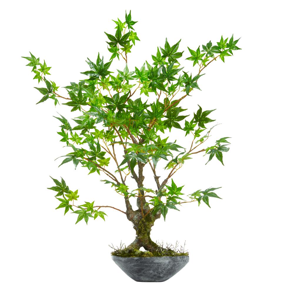 30in. Maple Bonsai Artificial Tree in Planter. Picture 1
