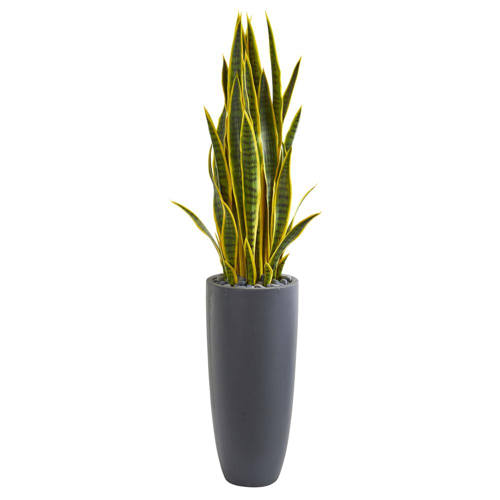 4.5ft. Sansevieria Artificial Plant in Gray Planter. Picture 1