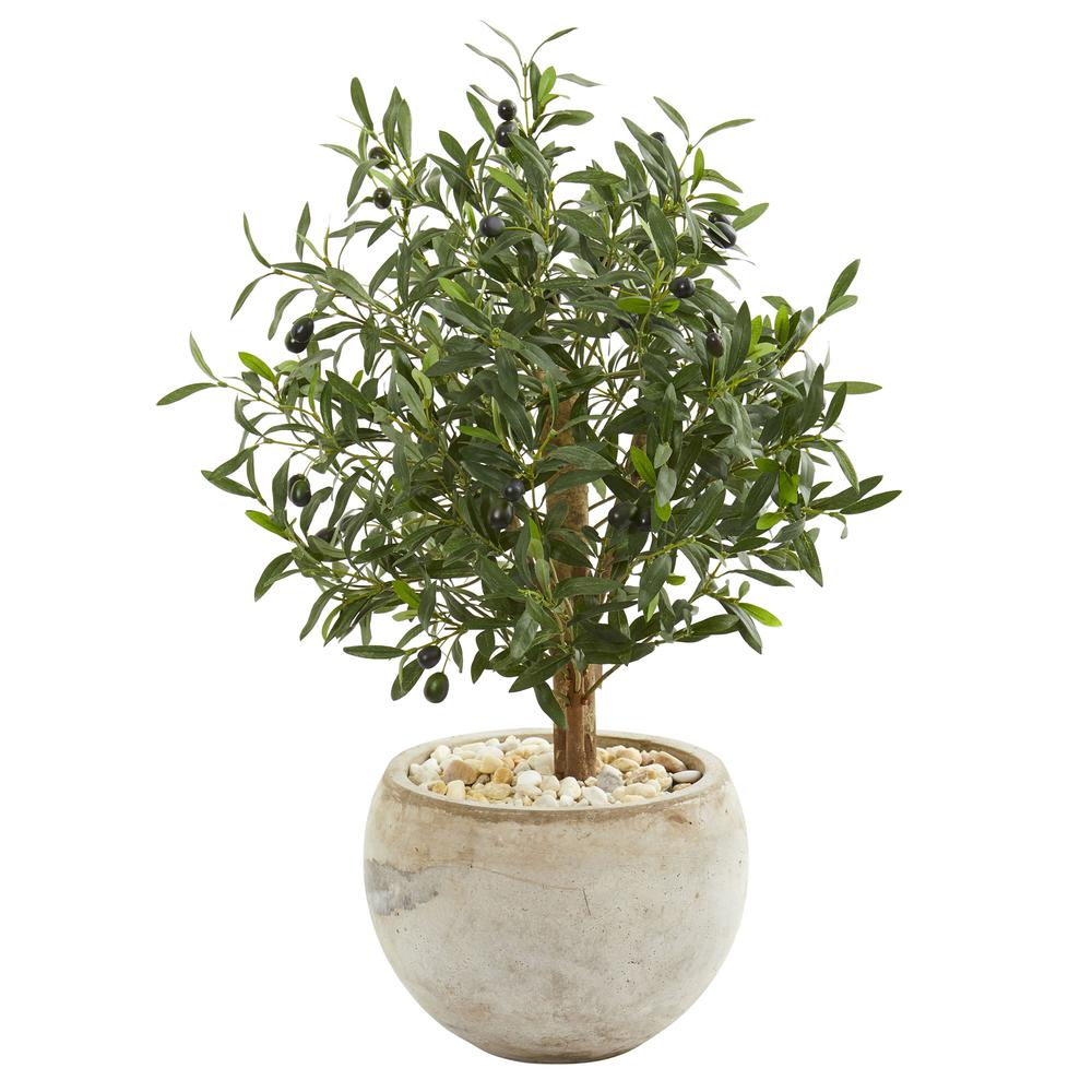 31in. Olive Artificial Tree in Bowl Planter. Picture 1