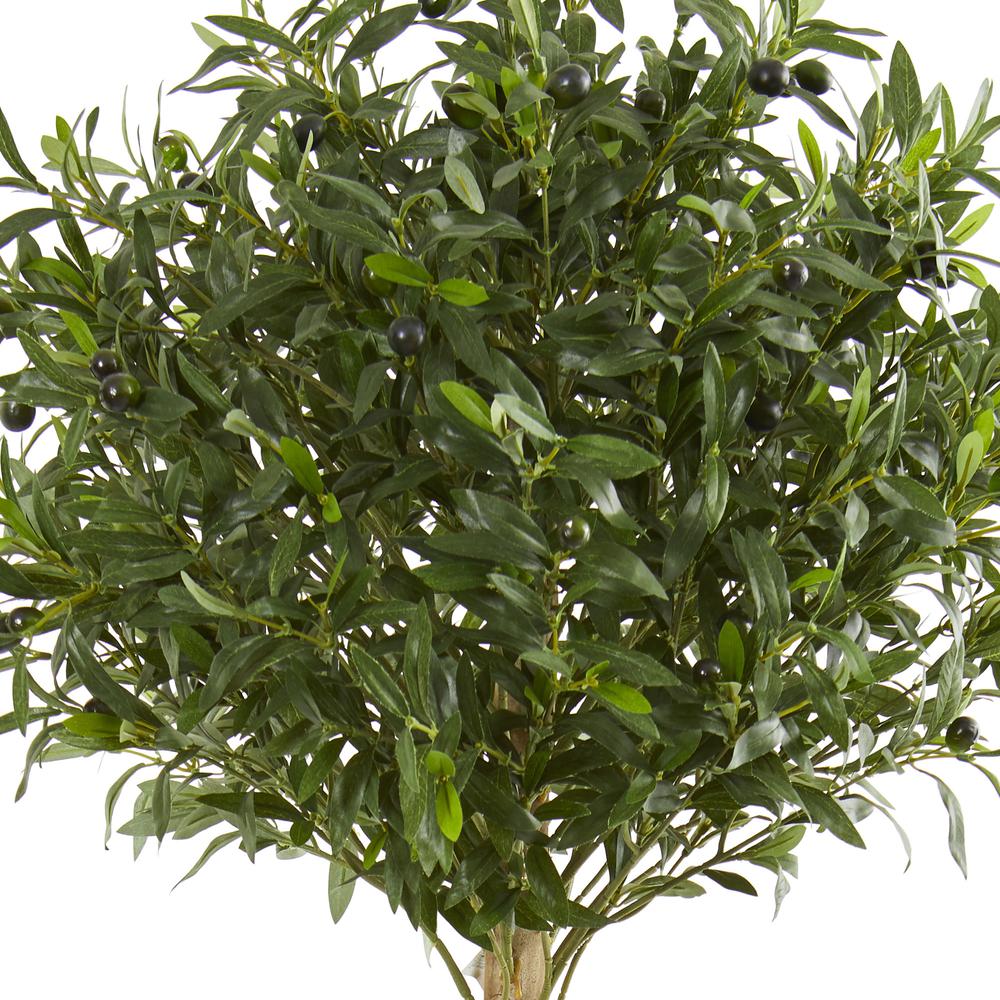 5ft. Olive Topiary Artificial Tree in Sand Stone Planter. Picture 3