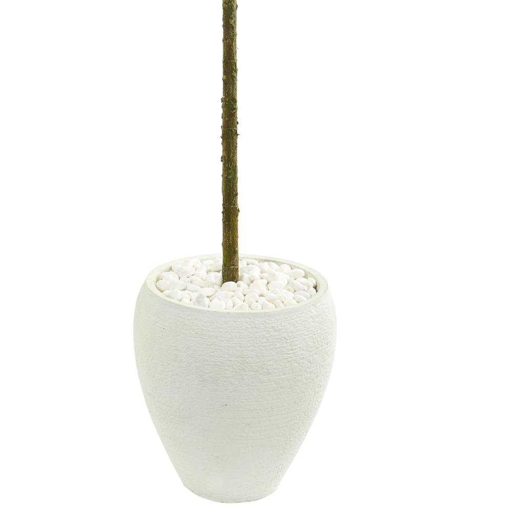 5ft. Fiddle Leaf Artificial Tree in White Planter. Picture 3