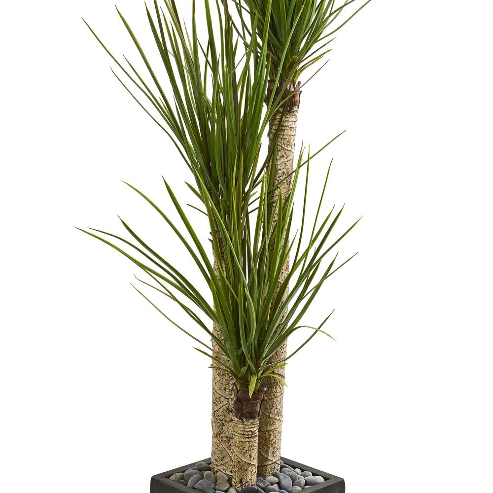 63in. Yucca Artificial Tree in Black Planter. Picture 4