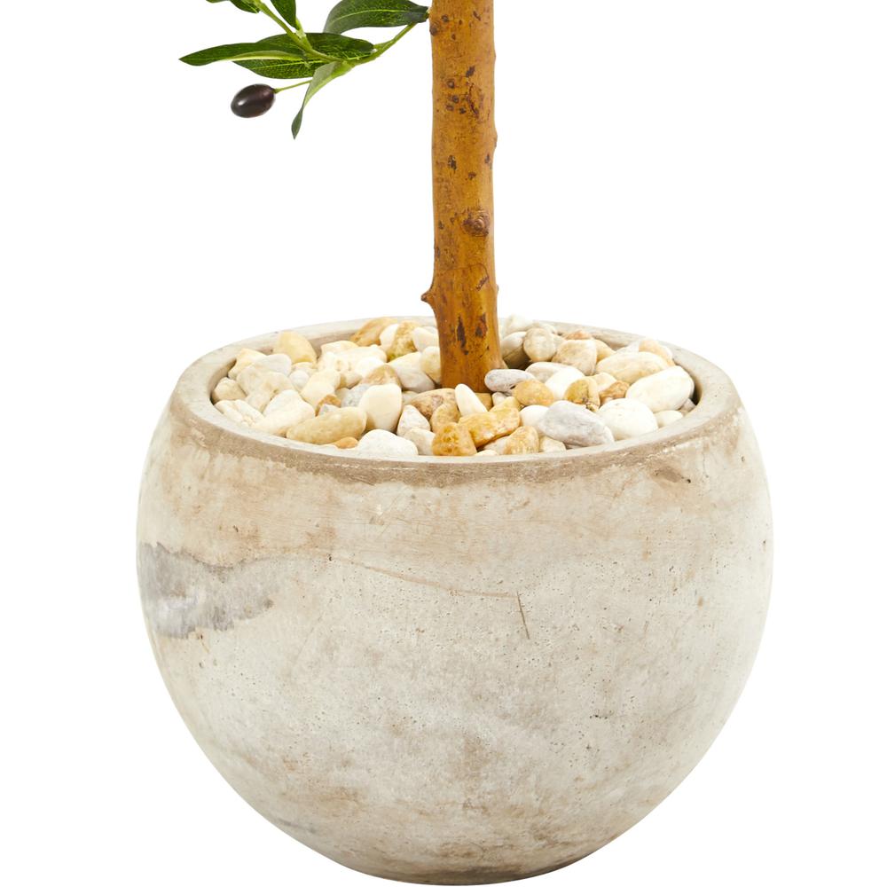38in. Olive Topiary Artificial Tree in Bowl Planter UV Resistant (Indoor/Outdoor). Picture 2
