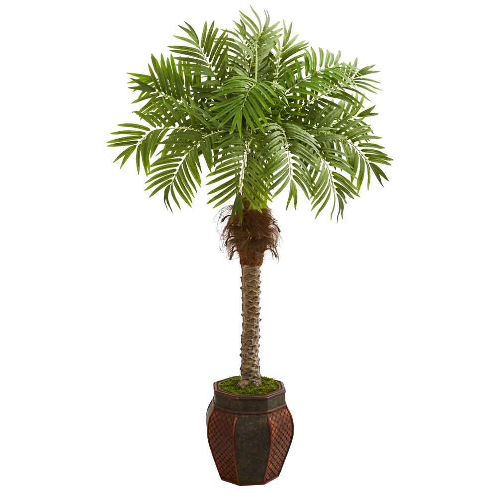 62in. Robellini Palm Artificial Tree in Decorative Planter. Picture 1