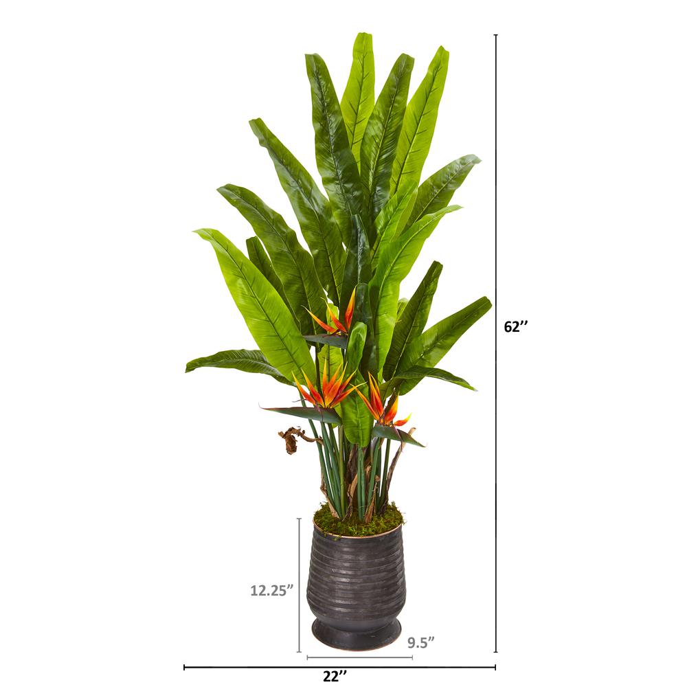 62in. Bird Of Paradise Artificial Plant in Decorative Planter. Picture 2