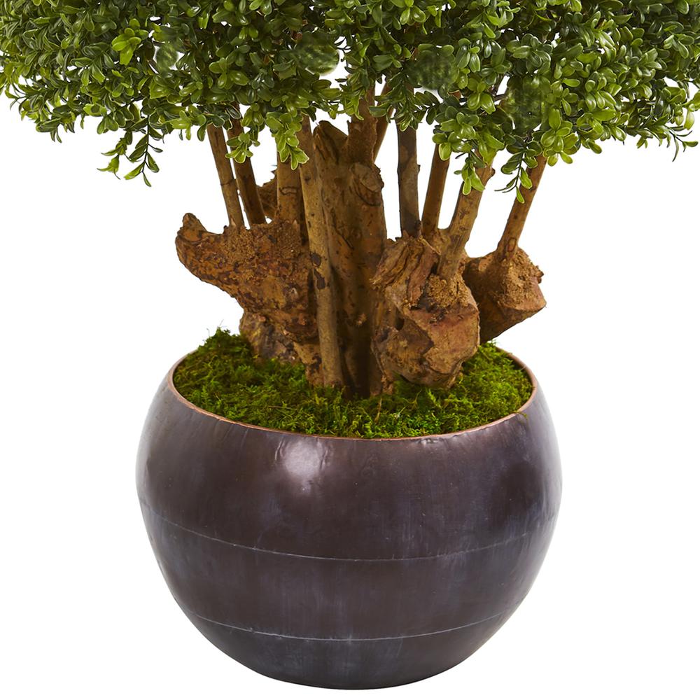 38in. Boxwood Artificial Topiary Tree in Decorative Bowl (Indoor/Outdoor). Picture 2