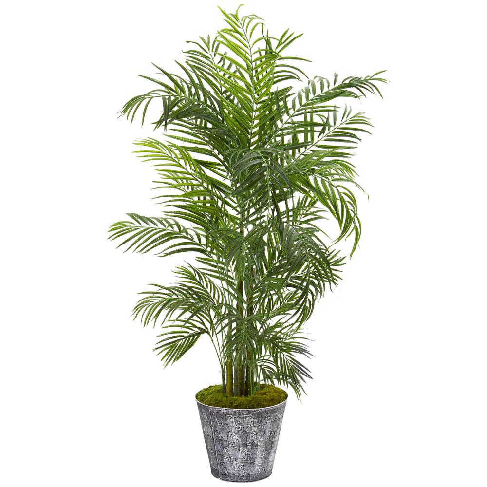 63in. Areca Palm Artificial Tree in Decorative Planter UV Resistant (Indoor/Outdoor). Picture 1