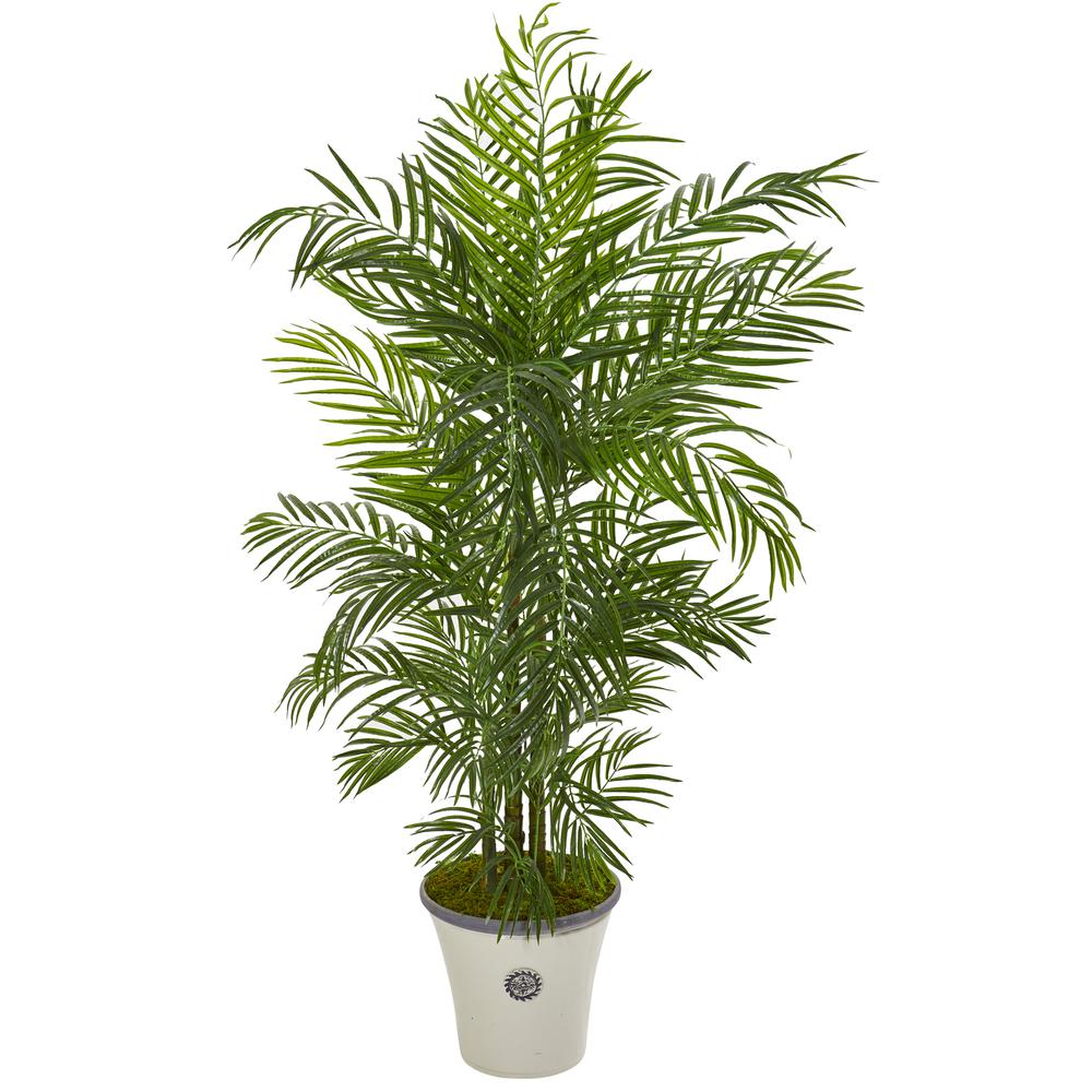 6ft. Areca Palm Artificial Tree in Planter UV Resistant (Indoor/Outdoor). Picture 1