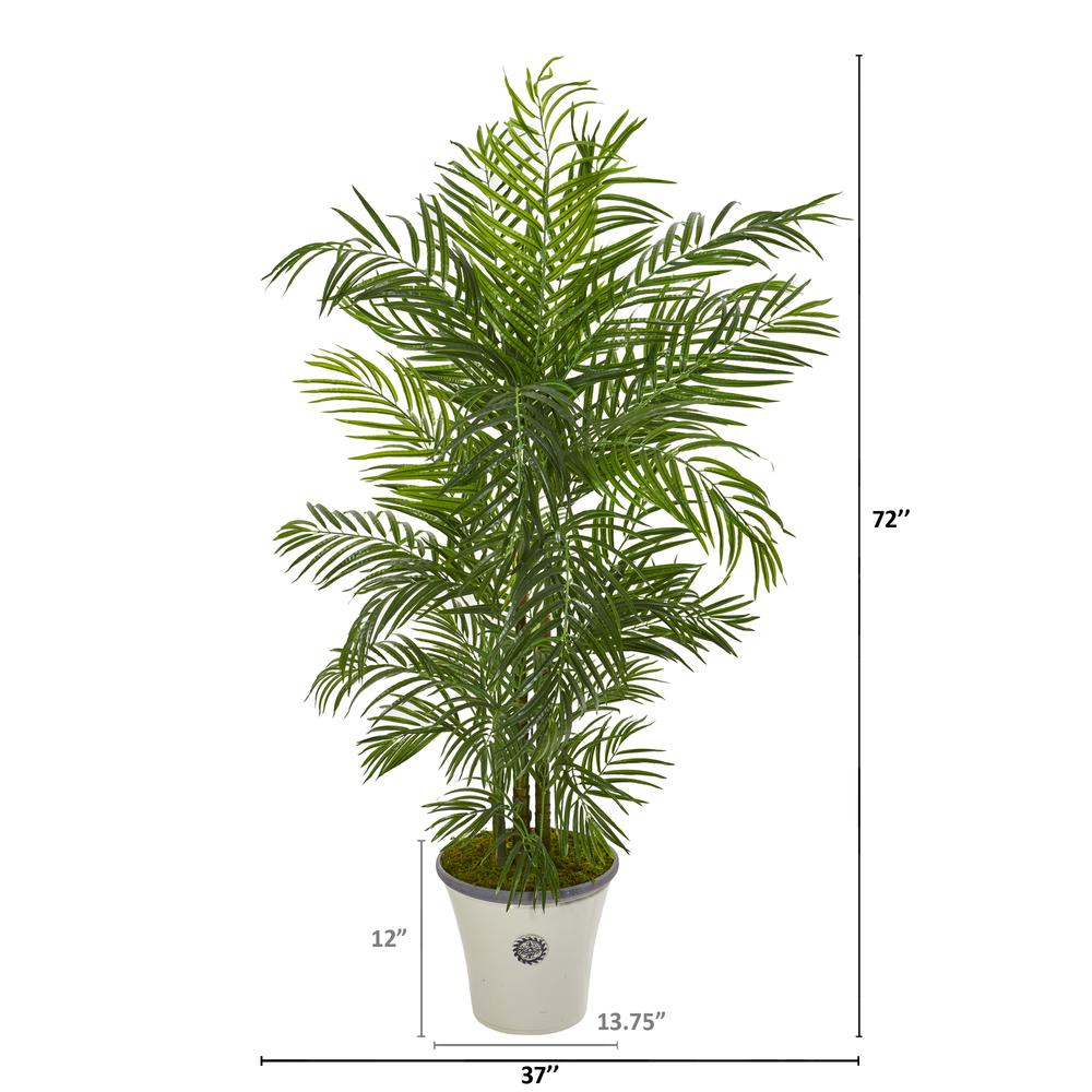 6ft. Areca Palm Artificial Tree in Planter UV Resistant (Indoor/Outdoor). Picture 2