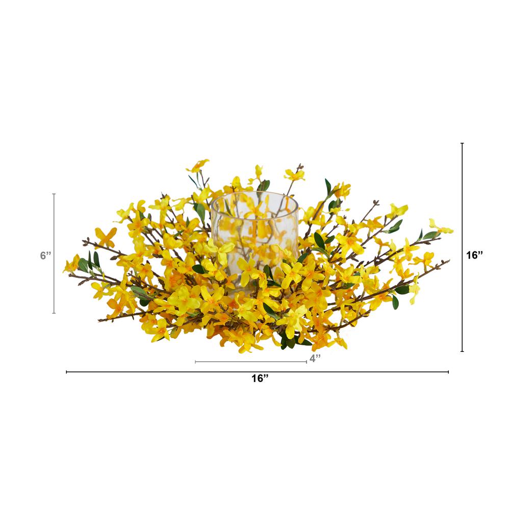 16in. Artificial Forsythia Candelabrum. Picture 2
