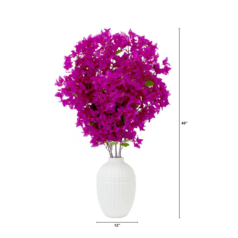 40in. Artificial Purple Bougainvillea Arrangement with Vase. Picture 2