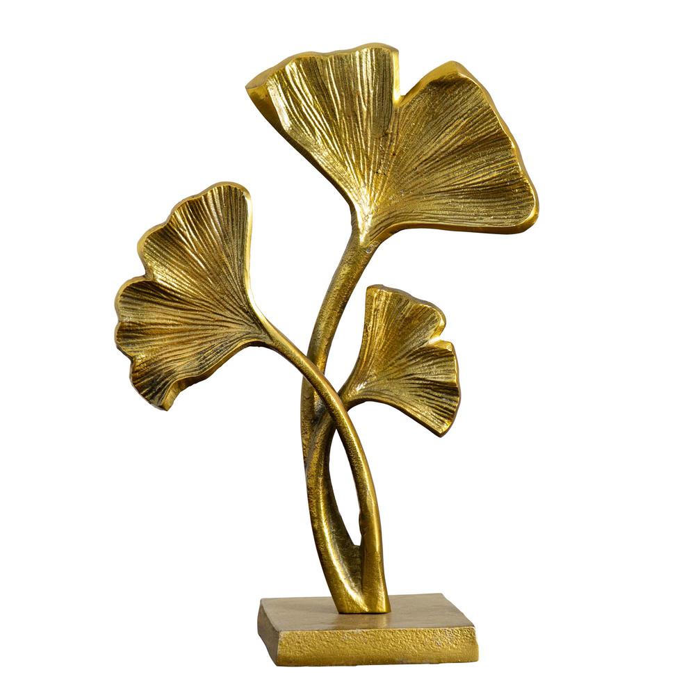 15in. Gold Leaf Sculpture Decorative Accent. Picture 5