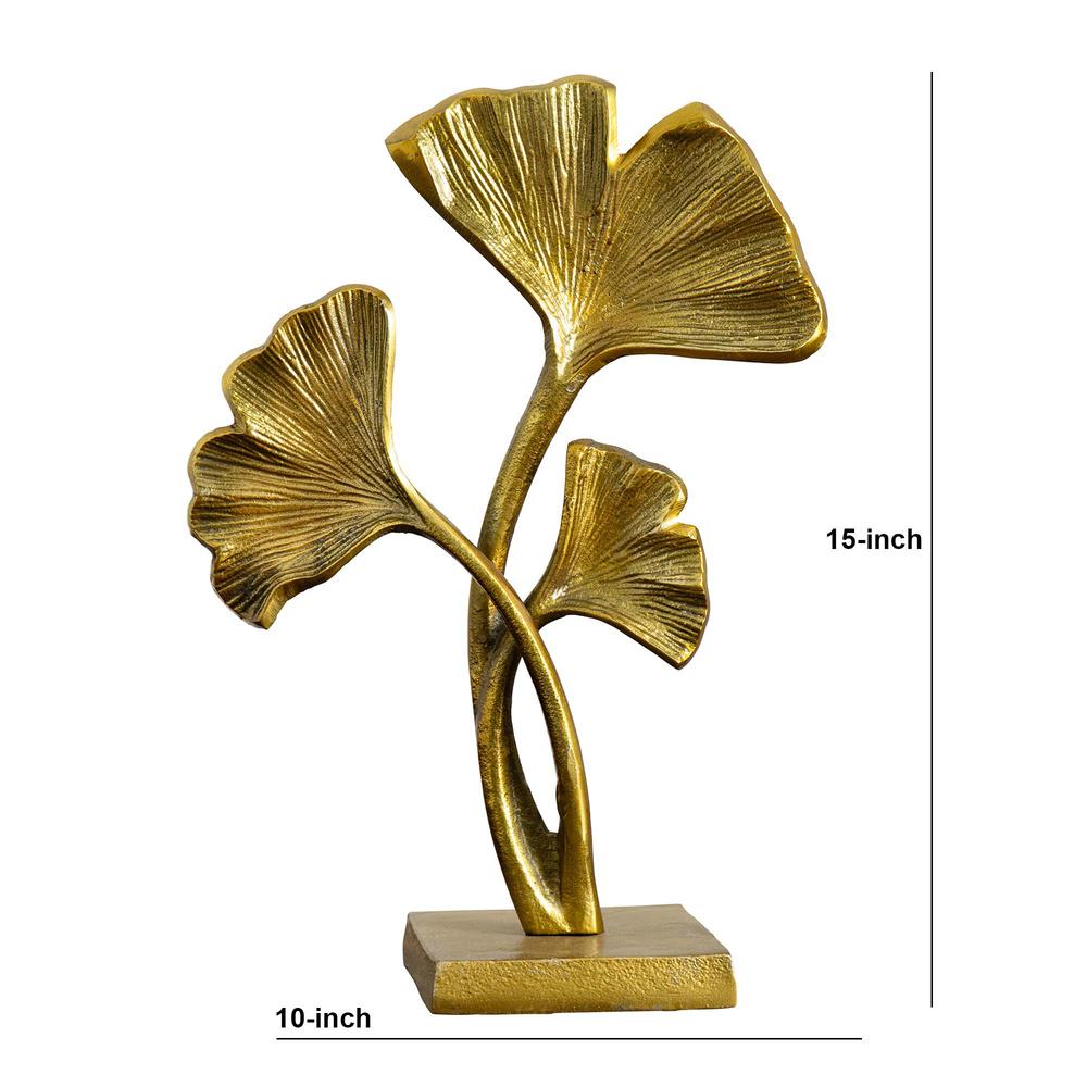 15in. Gold Leaf Sculpture Decorative Accent. Picture 1