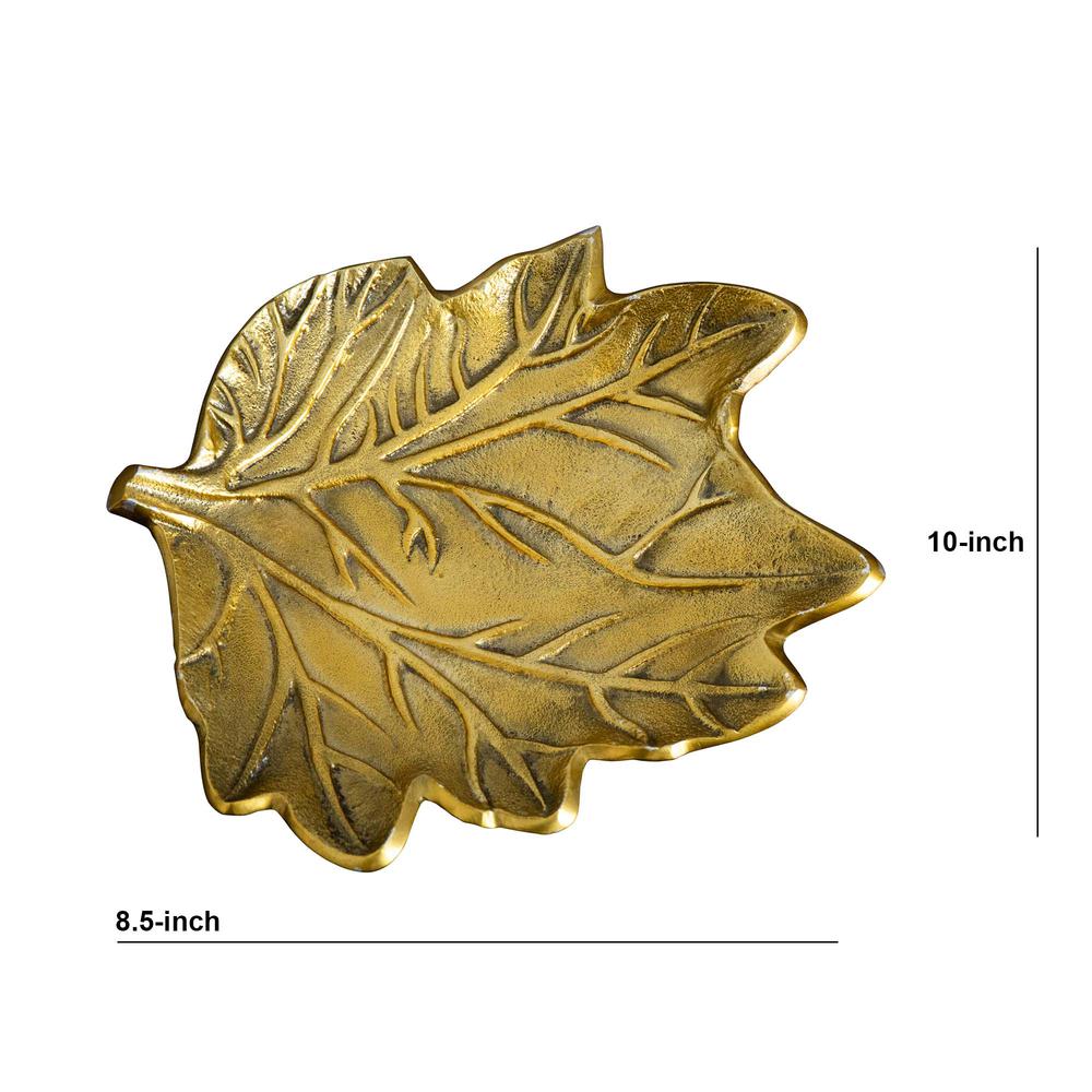 10in. Gold Tree of Life Leaf Decorative Accent Tray. Picture 1