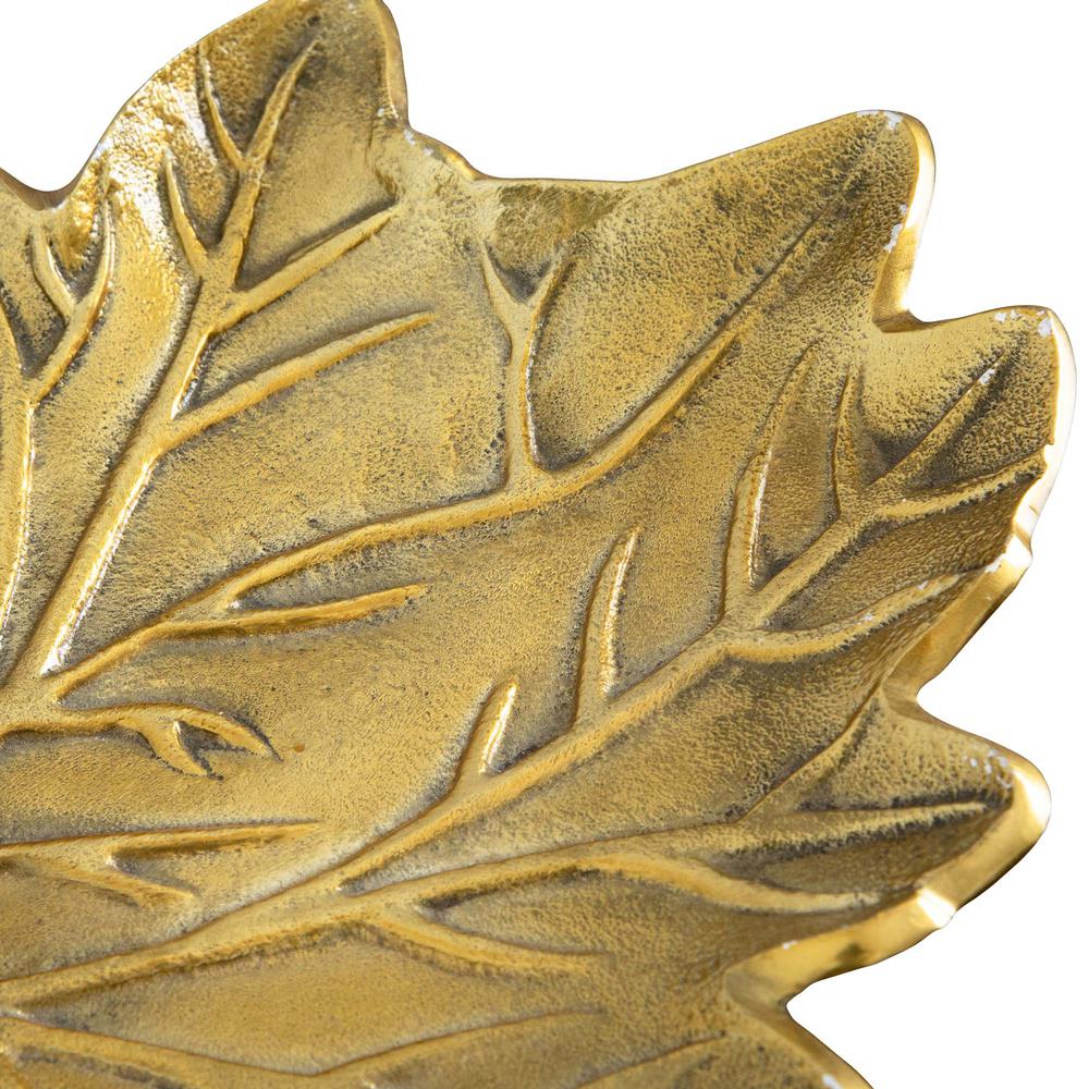10in. Gold Tree of Life Leaf Decorative Accent Tray. Picture 2