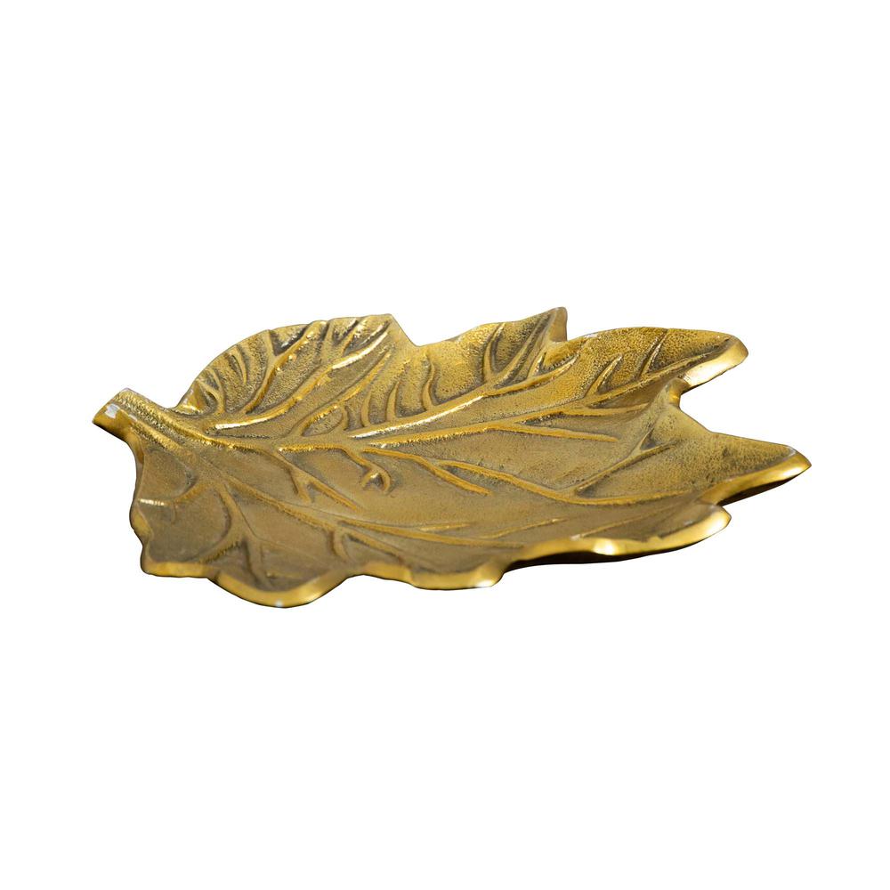 10in. Gold Tree of Life Leaf Decorative Accent Tray. Picture 3